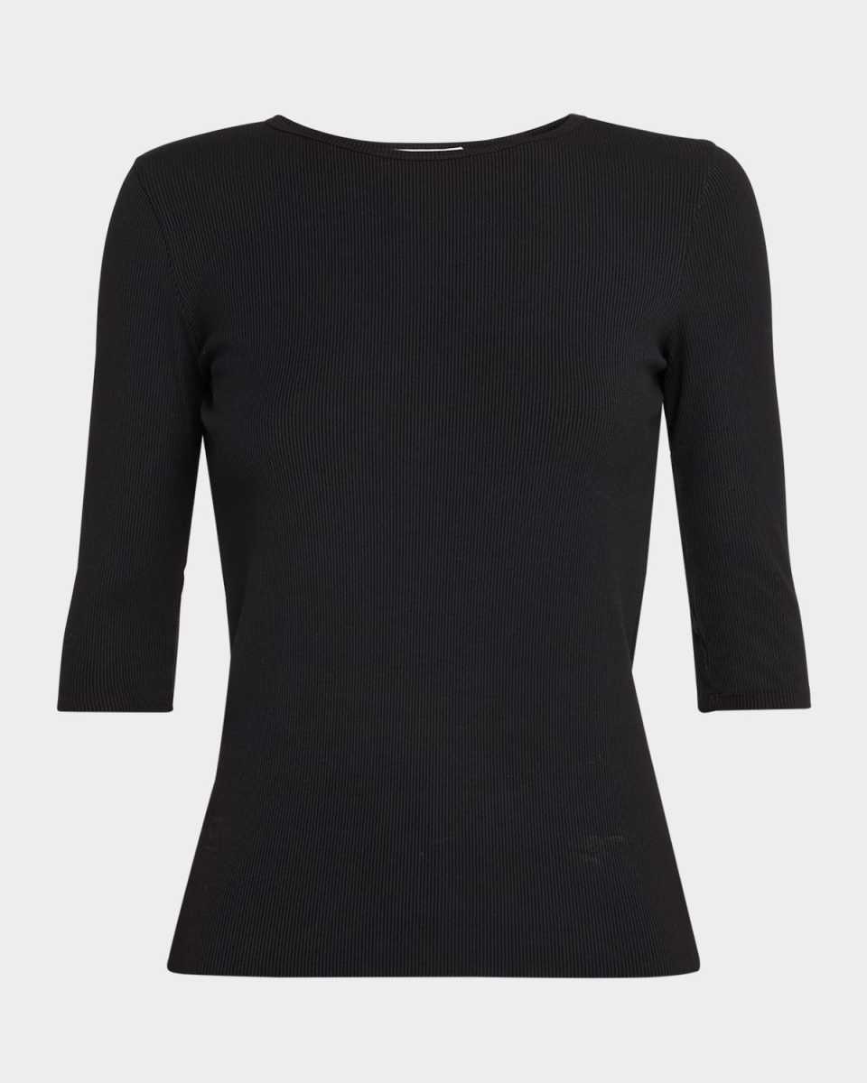 Elbow-Sleeve Crewneck Tee